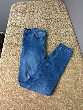 Monki Slim High Waist Blue Denim Jeans Classic Slim Fit Size 28
